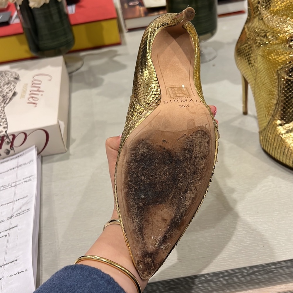 Gold Alexandre Birman heel booties - Picture 4 of 6